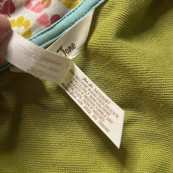 Matilda Jane Green and White Willow Dot Hoodie Jacket, size 8 - Picture 7 of 8